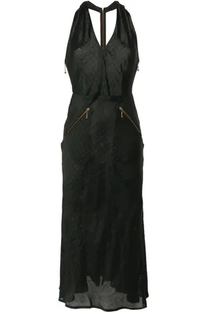 Jean Paul Gaultier 2000s pinstripe halterneck midi dress