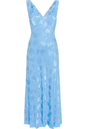 RIXO London Sandrine V-Neck Midi Dress