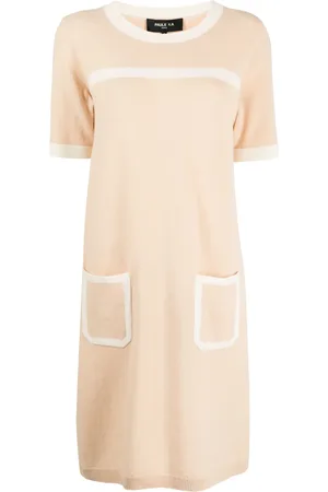 Paule Ka Fine-knit short-sleeve minidress