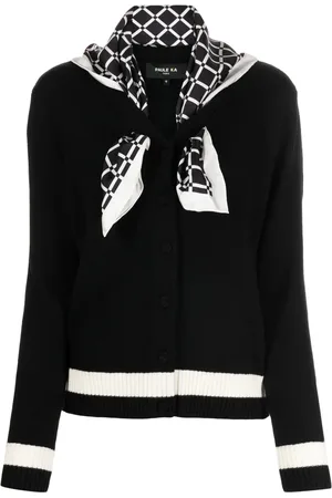 Paule Ka Scarf-detail wool cardigan