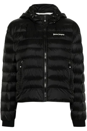 Palm Angels Logo-print hooded down jacket