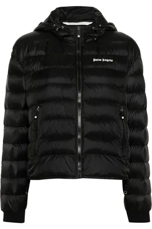 Palm Angels Logo-print hooded down jacket