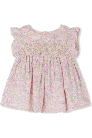 BONPOINT Floral-print smocking-detail blouse
