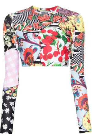 Moschino Abstract-pattern print cropped top