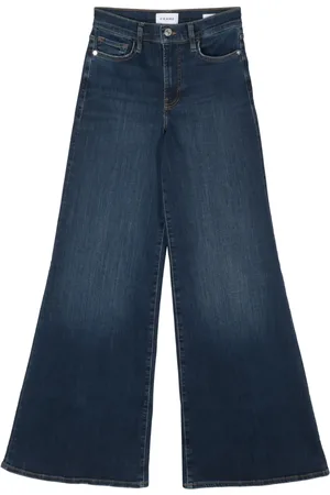 Frame Long-length washed flared jeans