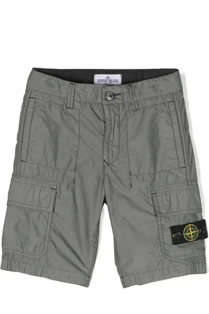 Stone Island Wide-leg logo-patch cargo trousers