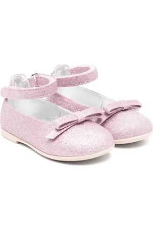 MONNALISA Bow-detail leather ballerinas
