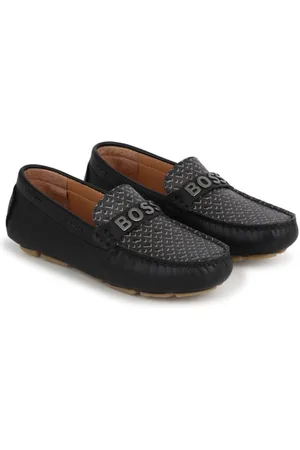 HUGO BOSS Logo-plaque leather loafers