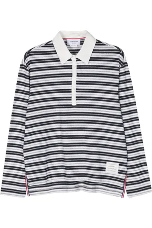 Thom Browne Striped long-sleeve polo shirt