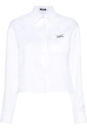 VERSACE Barocco jacquard cropped shirt