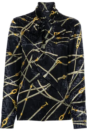 VERSACE Rope-print buttoned shirt