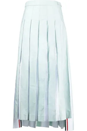 Thom Browne Pleated cotton midi skirt