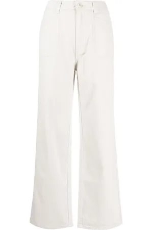 Izzue Logo-patch twill straight-leg trousers