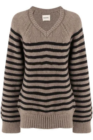 Khaite Nalani striped cashmere jumper