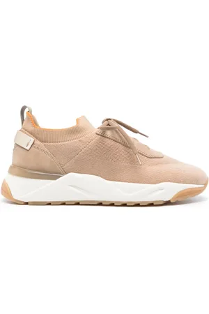 santoni Panelled knitted sneakers