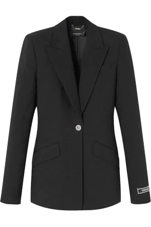 VERSACE Logo-appliqu?? single-breasted blazer