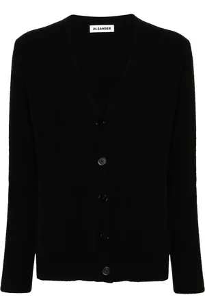 Jil Sander Logo-engraved-buttons wool cardigan