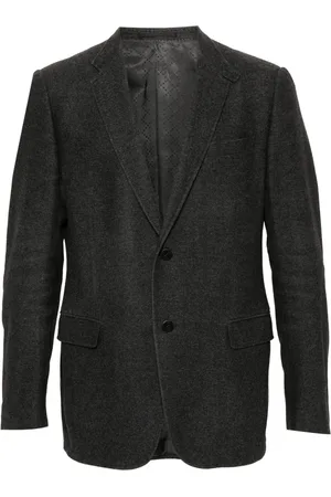 Gucci 2000s elbow-patch notched lapels blazer
