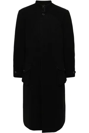 Giorgio Armani 1980s mock collar concealed-fastening coat