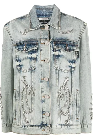 Philipp Plein Crystal-embellished denim jacket