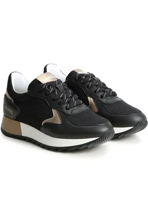 HUGO BOSS Colour-block panelled faux-leather sneakers