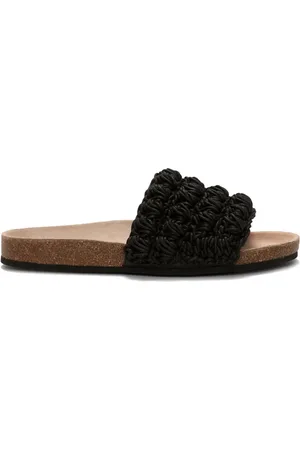 J.W.Anderson Popcorn-knit leather slides
