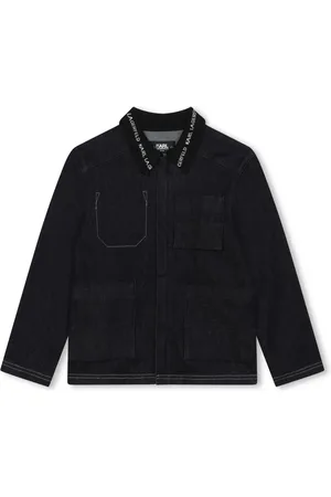 Karl Lagerfeld Logo-collar denim jacket