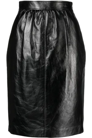 SPANX® Faux Leather Black Tummy Control Pencil Skirt