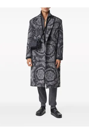 VERSACE Barocco-jacquard double-breasted coat