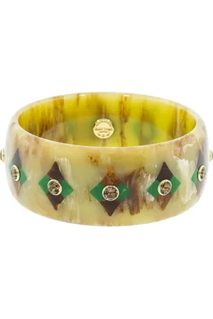 Mark Davis 18kt gold bakelite geometric bangle bracelet