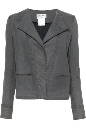 CHANEL 2005 diamond-quilted cotton jacket