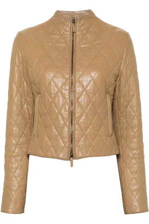 Burberry 2000s diamond-quilted leather jacket