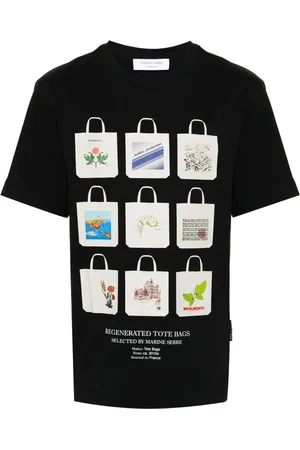 Marine Serre Tote Bags-print T-shirt