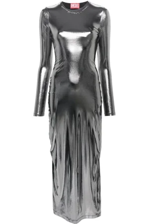 Diesel D-Mathi metallic maxi dress