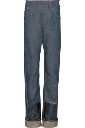 Maison Margiela Lacquered mid-rise straight-leg jeans