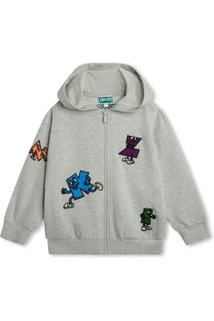 Kenzo Logo-embroidered cotton hoodie