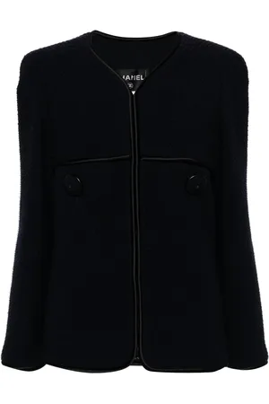 CHANEL V-neck tweed jacket