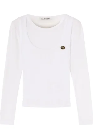 AMBUSH Layered ribbed-knit top