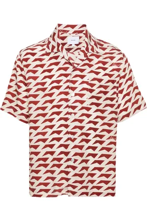 Rhude Geometric-pattern silk shirt