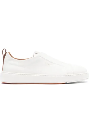 santoni Leather slip-on sneakers