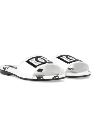Dolce & Gabbana DG cut-out leather slides