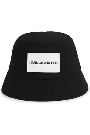 Karl Lagerfeld Logo-appliqué cotton bucket hat