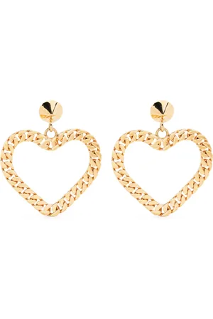 Moschino Heart-shape chain-link clip-on earrings