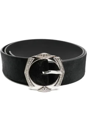 Madison.Maison Crystal-embellished leather belt