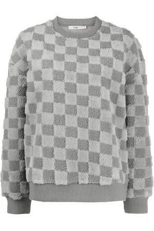 B+AB Check-pattern crew-neck sweatshirt