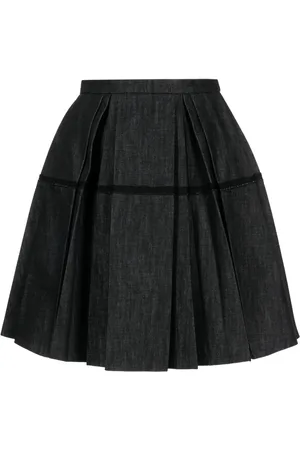 DICE KAYEK High-waisted pleated denim skirt
