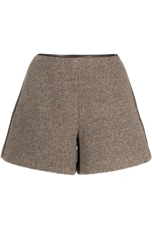 GOODIOUS Shearling wool-blend shorts