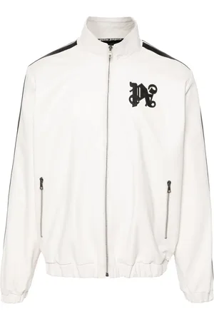 Palm Angels Monogram-patch leather jacket