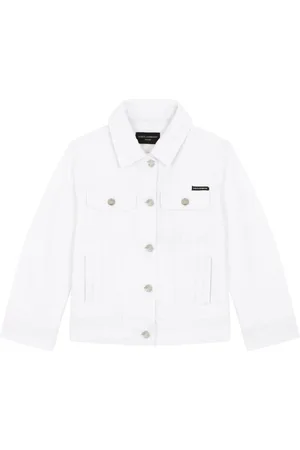 Chloé Kids eyelet-embellished denim shirt jacket - White