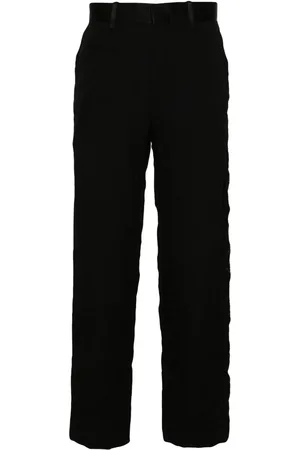 UNDERCOVER Mid-rise crinkled straight-leg trousers